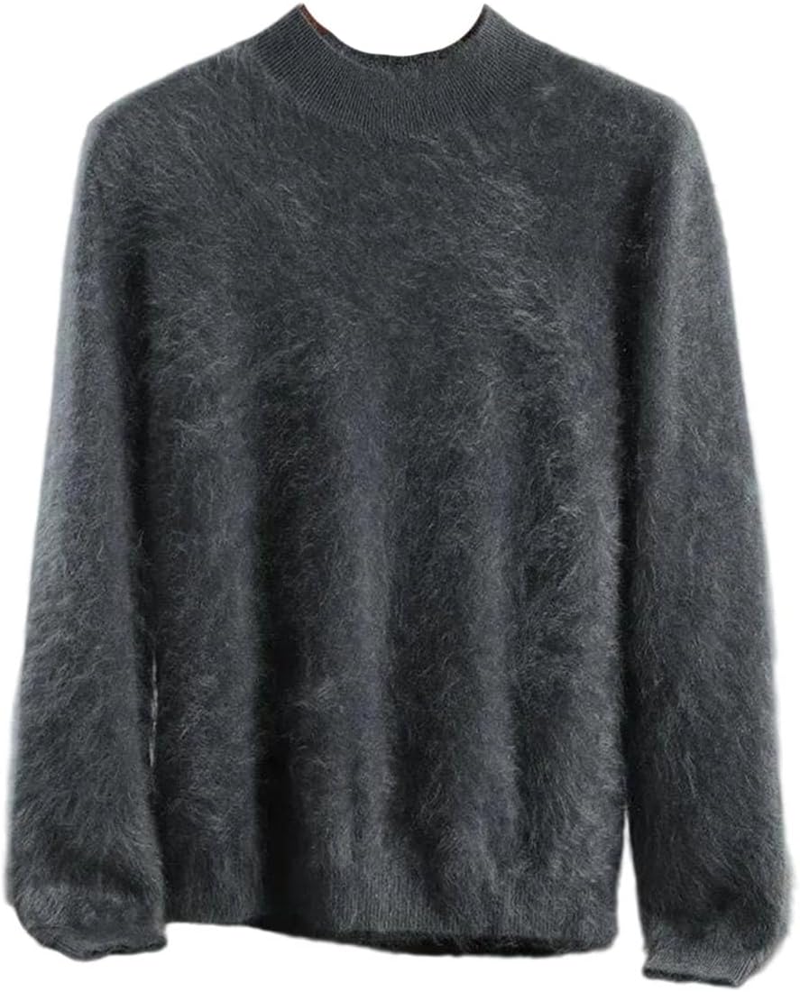 Men’s Cashmere Mock Neck Sweater Long Sleeve Knit Pullover Winter Warm Basic Jumper