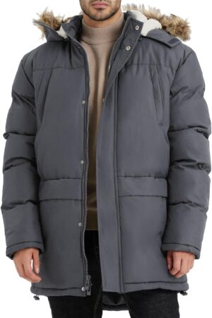 Men's Long Winter Hooded Jacket Warm Windproof Puffy Coat Padded Thicken Parka Jackets