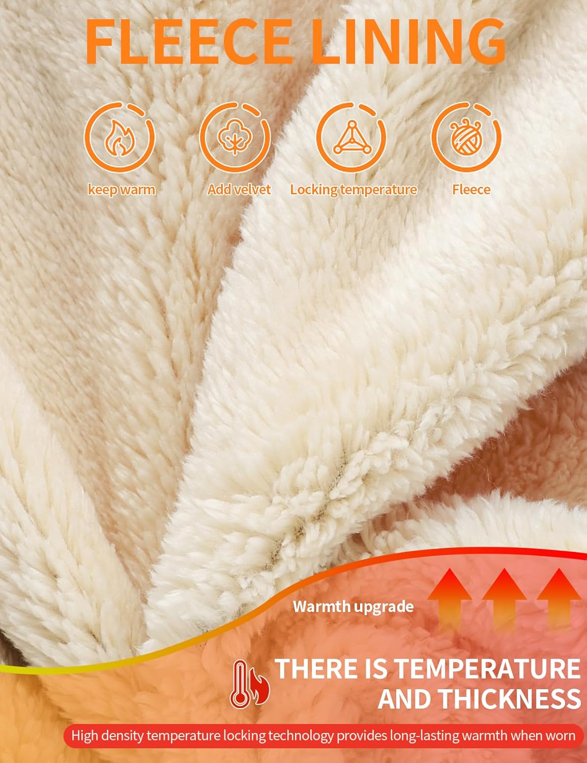 Men's Crewneck Sweatshirt Winter Warm Sherpa Lined Pullover Fleece Top Sweatshirt - Image 2