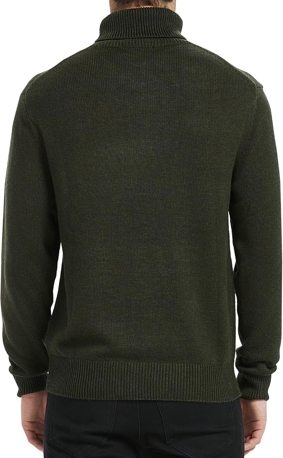 Men's Turtleneck Sweaters Wool Blend Mid-Weight Highneck Pullover Sweaters - Image 2