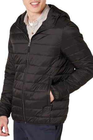 Men's Lightweight Water-Resistant Packable Hooded Puffer Jacket